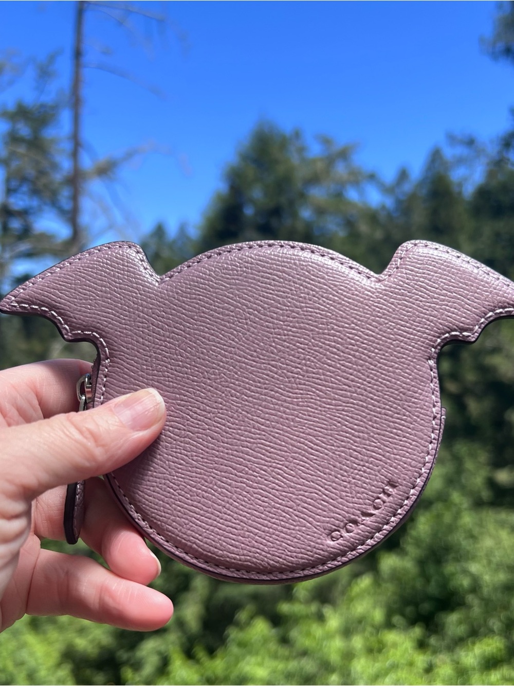 COACH Halloween Purple Bat Coin Case Pouch Wallet New with Tags AUTHENTIC - Picture 2 of 10